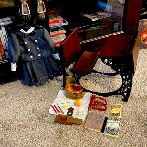 American Girl Samantha learns a lesson dress, desk and accessories